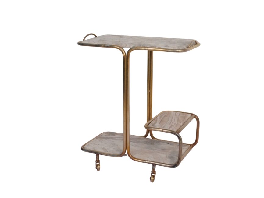 Iron forged trolley with marble tops