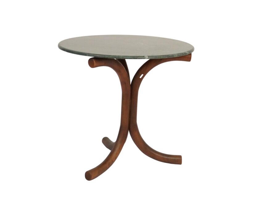 Wooden C design tall table with marble top