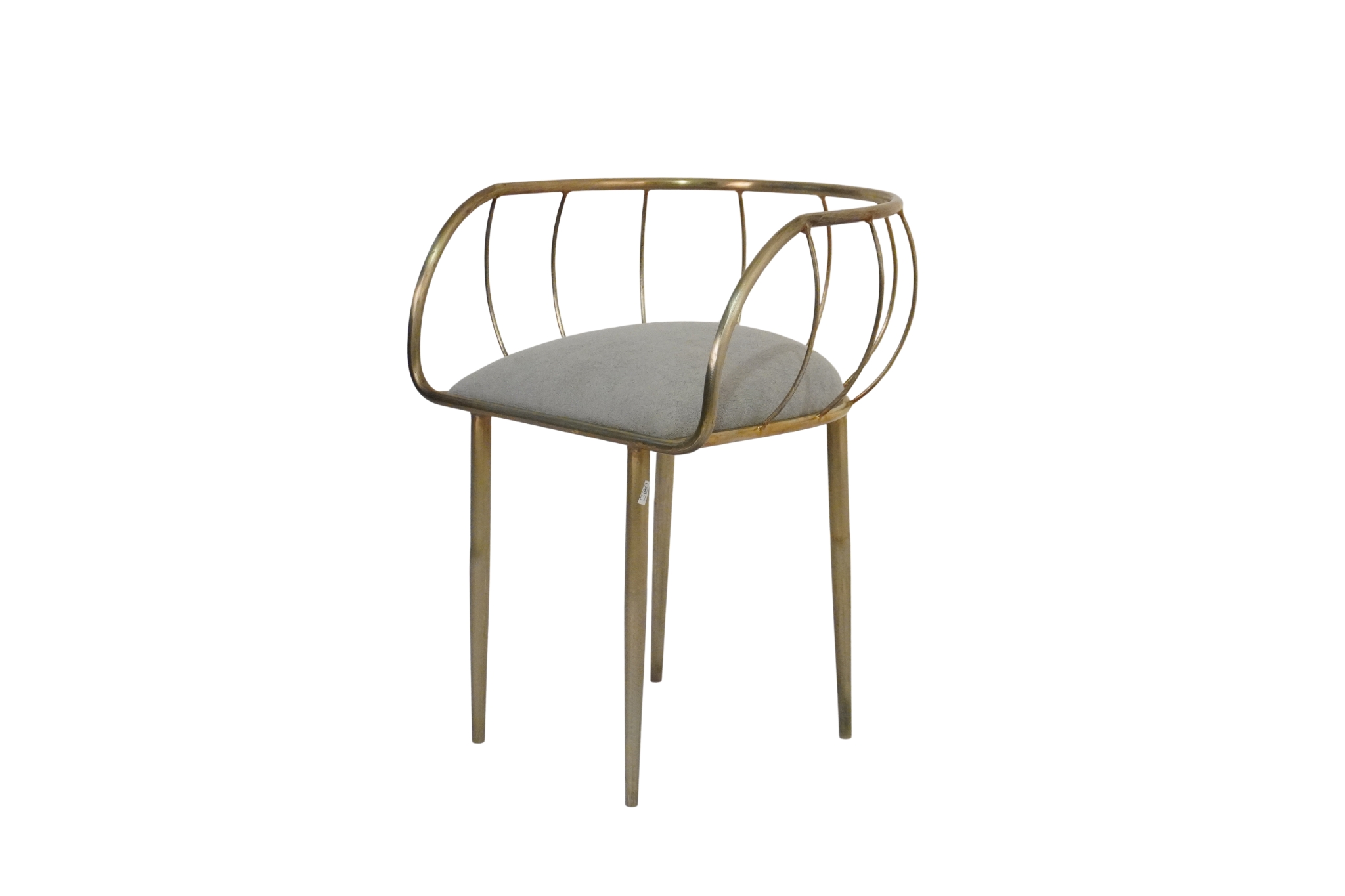 Iron wire tub chair with fabric seat