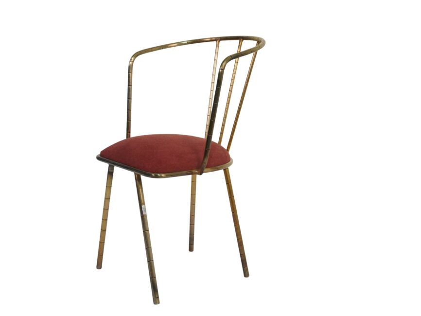 Iron forged tall chair with fabric seat