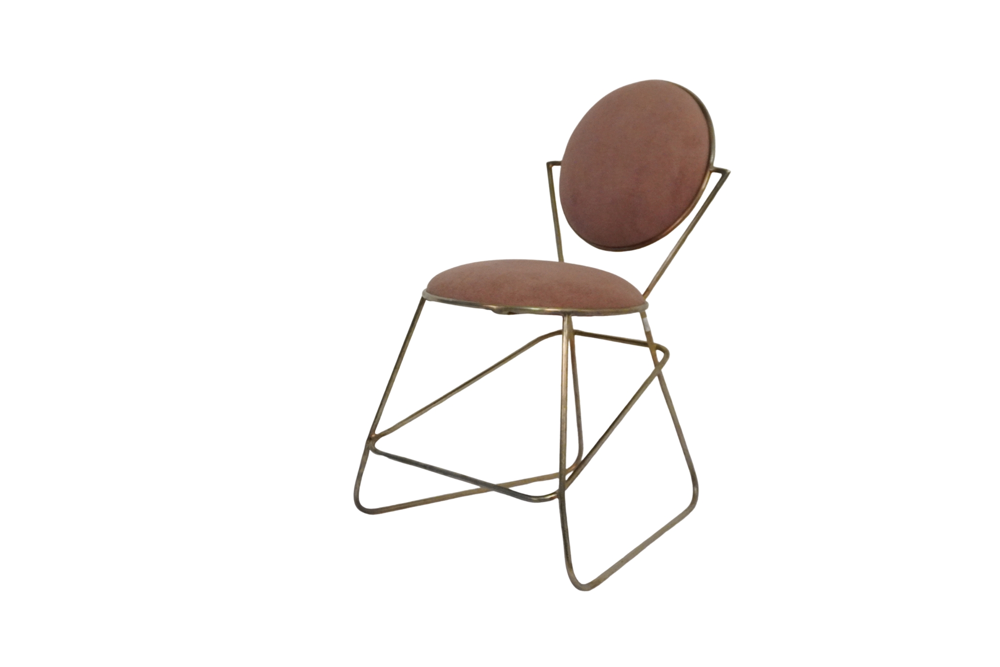 Iron deco design chair with fabric seat and back