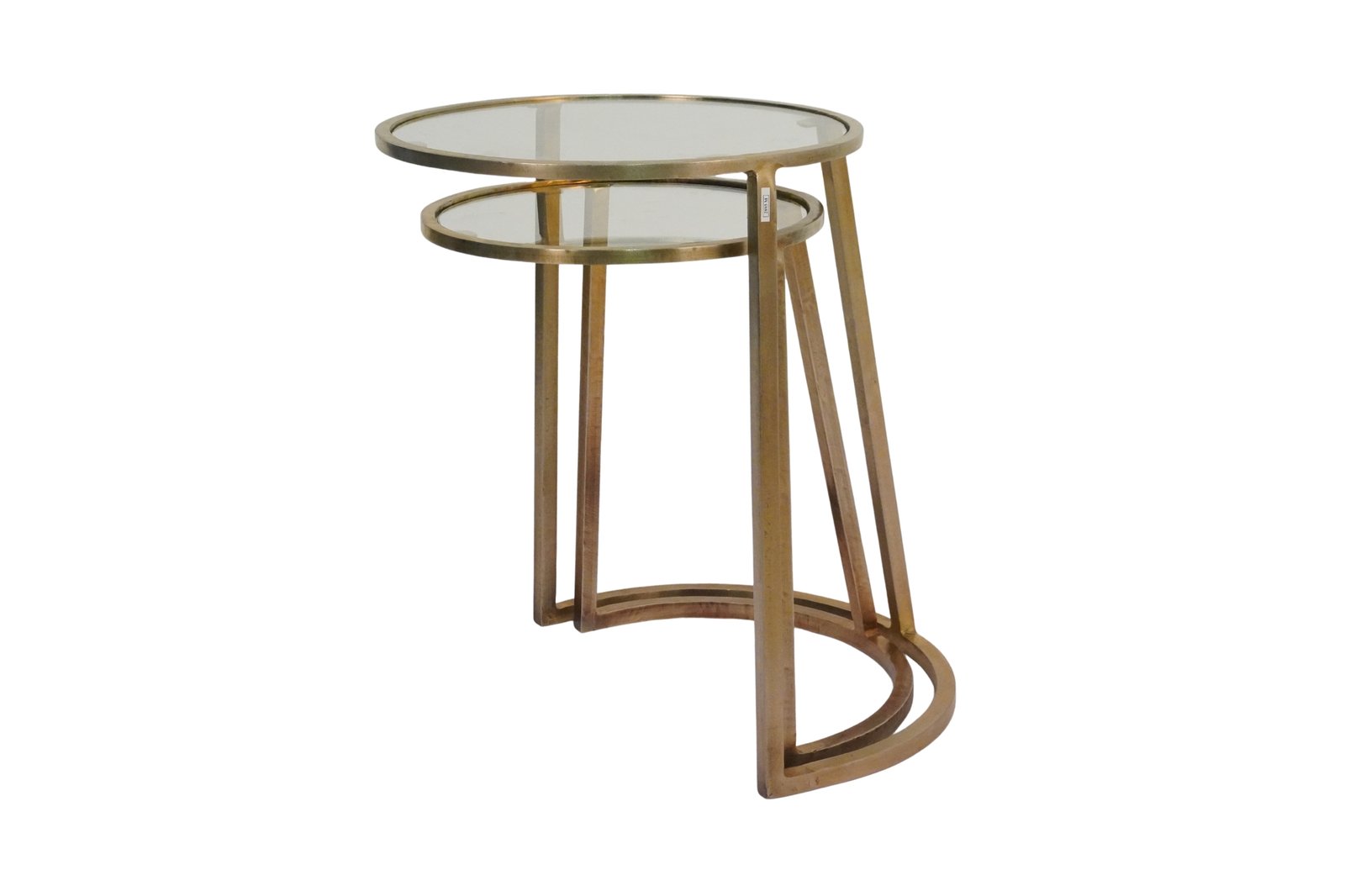 Iron Forged set of 2 tables with glass top