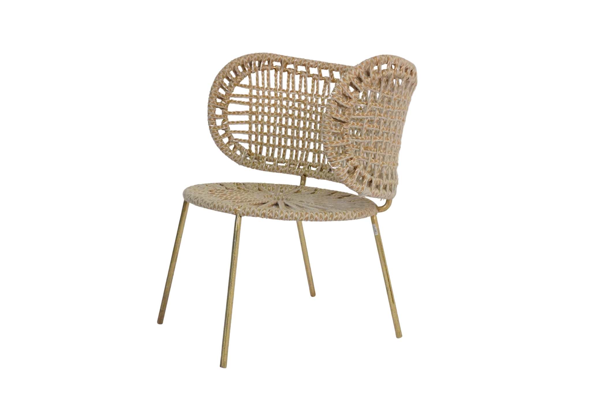 Iron forged curveback chair with fabric weave