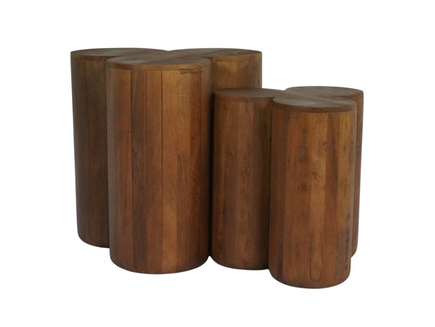 Wooden clover design set of 2 tables