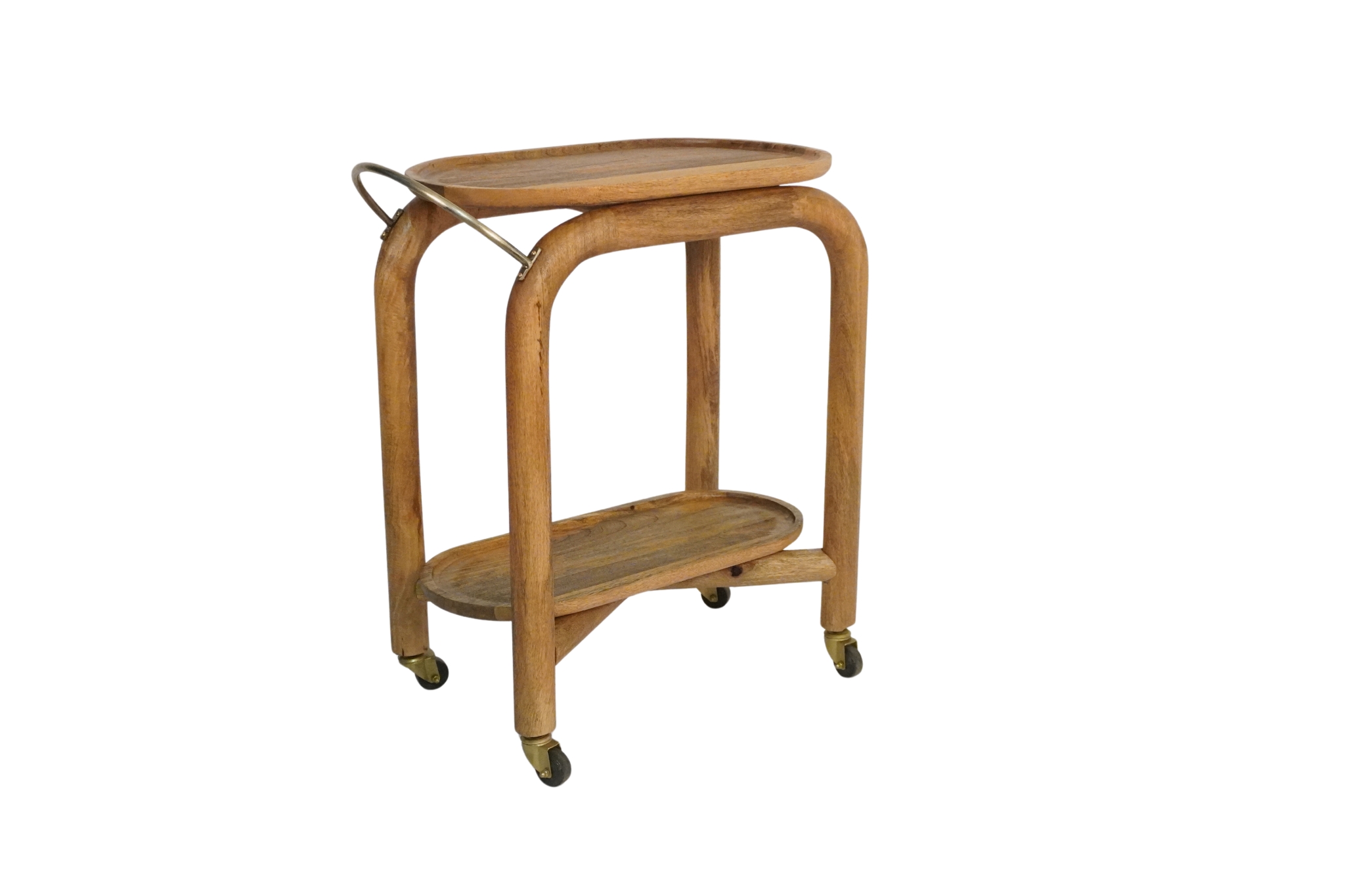 Wooden arch design trolley with tray tops