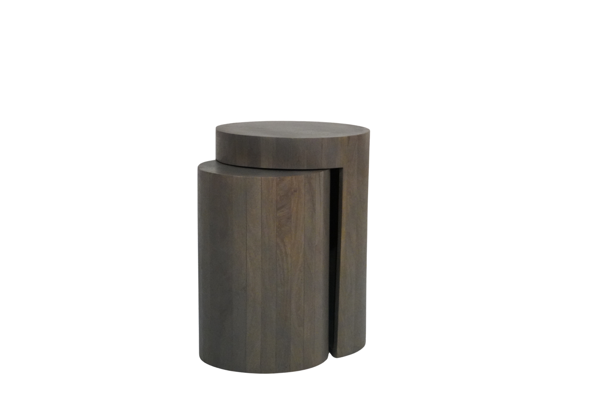 Wooden pillar design set of 2 nesting tables