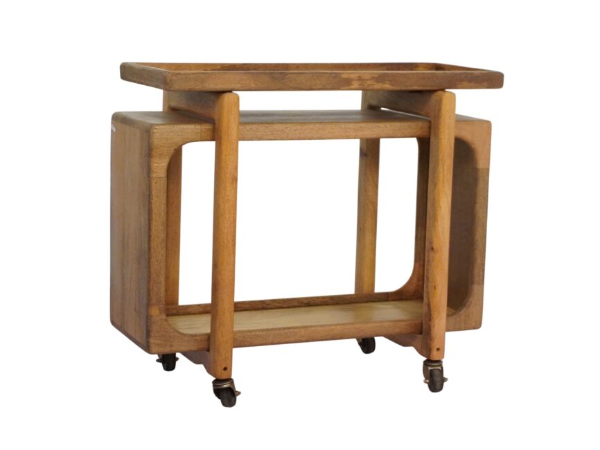 Wooden cube design trolley