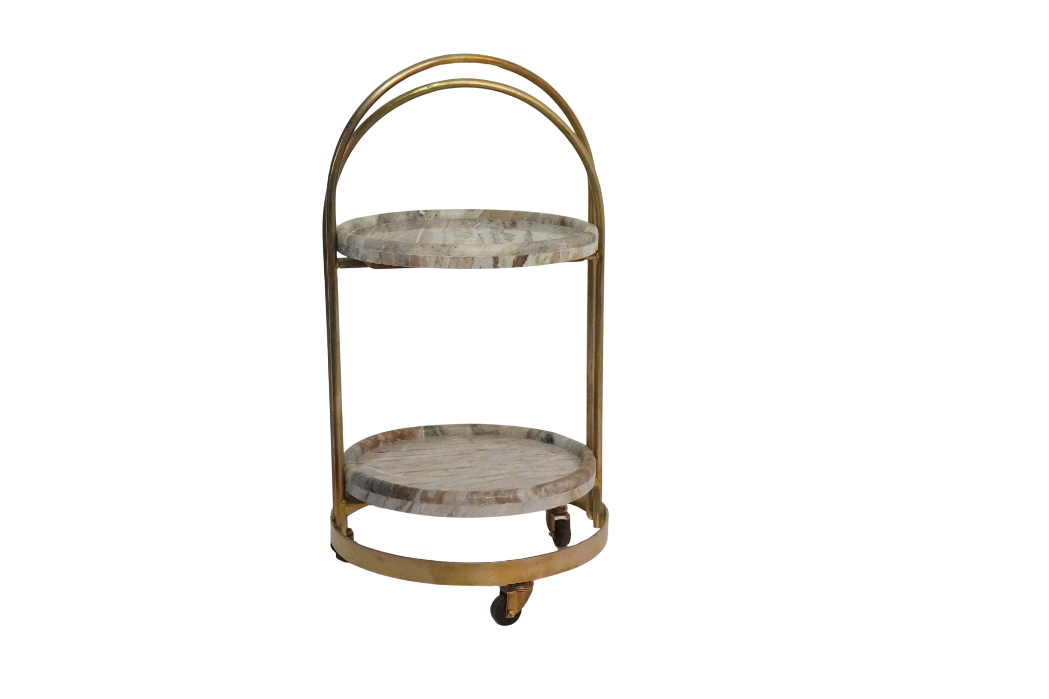 Iron Arch design trolley with marble tray tops