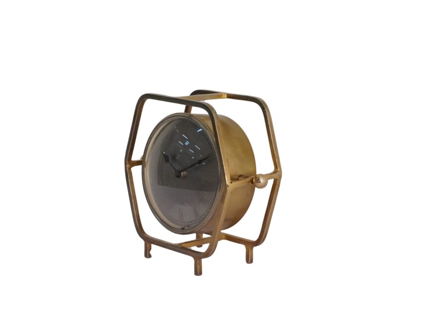 Iron round clock in square forged frame