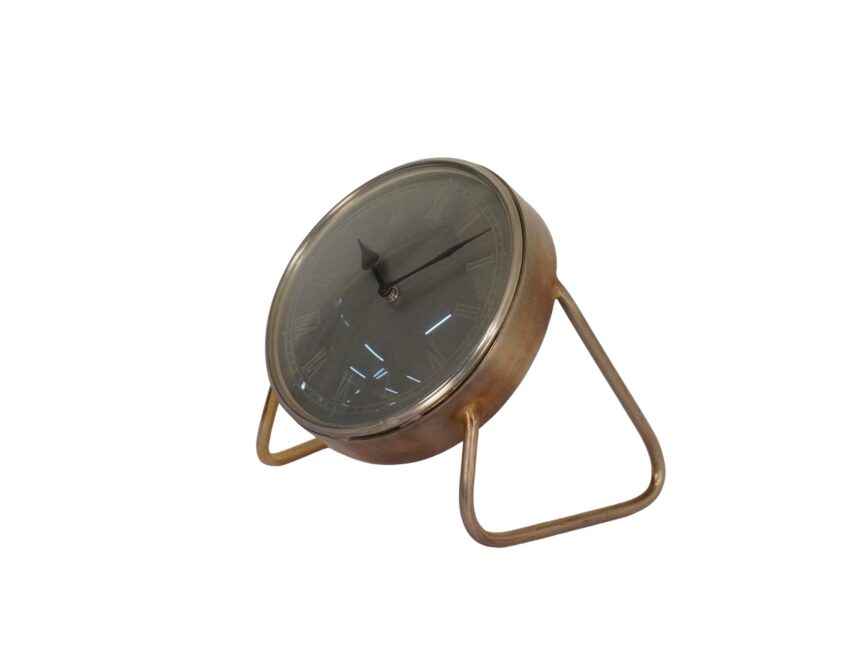 Iron clock with retro base