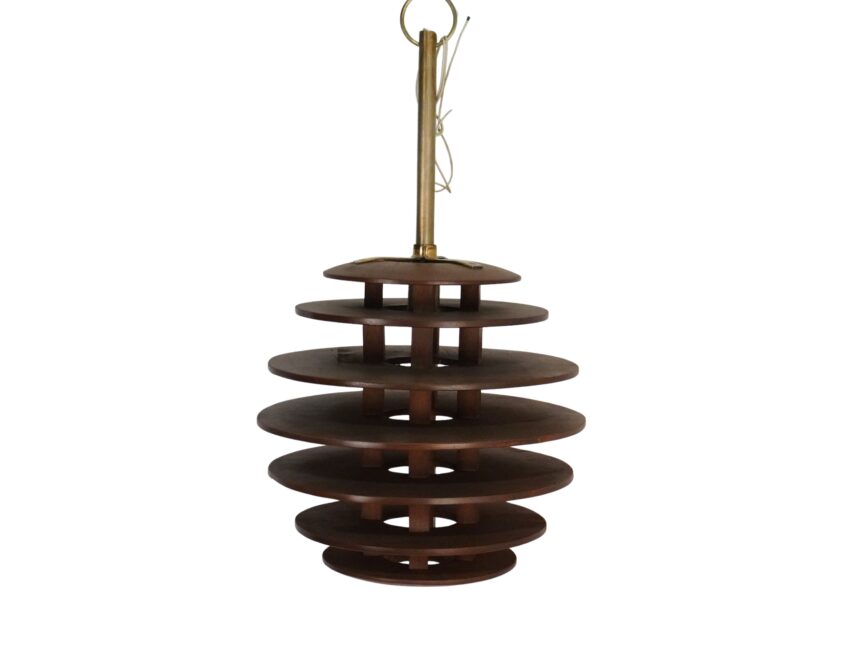 Wooden multi disc design ceiling lamp