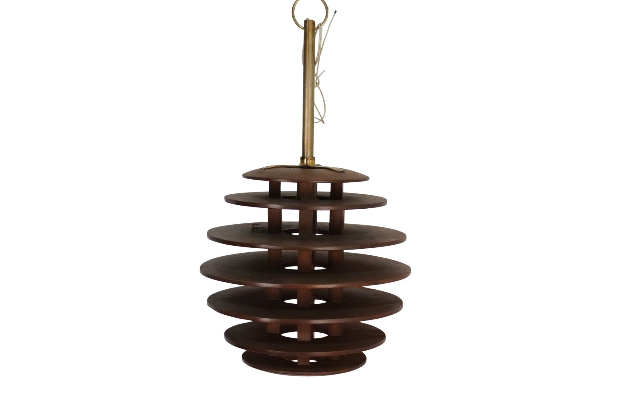 Wooden multi disc design ceiling lamp