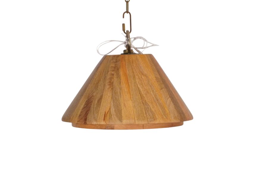 Wooden cone design ceiling lamp