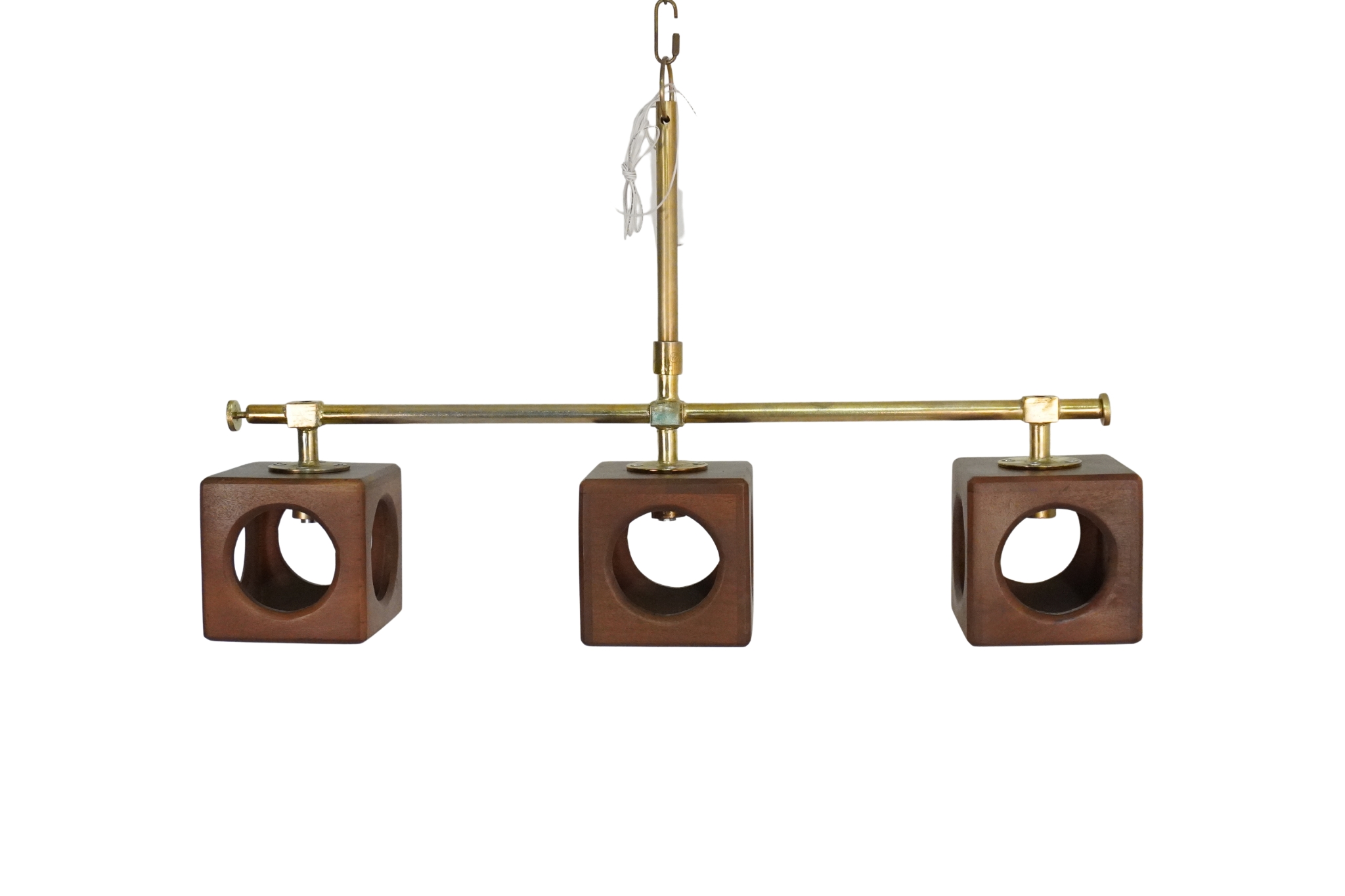 Wooden cube design 3 light lamp