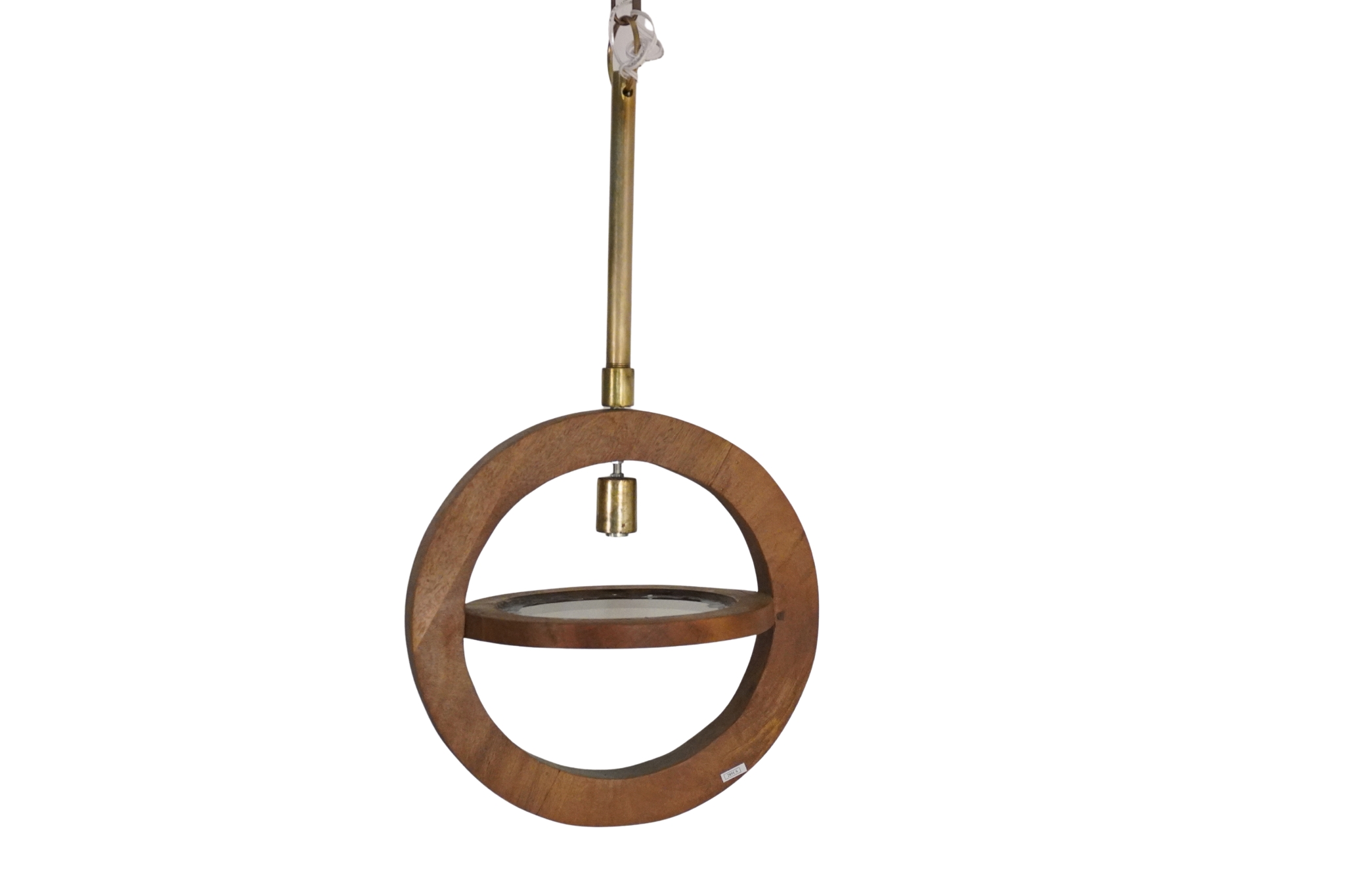 Wooden twin circle design ceiling lamp