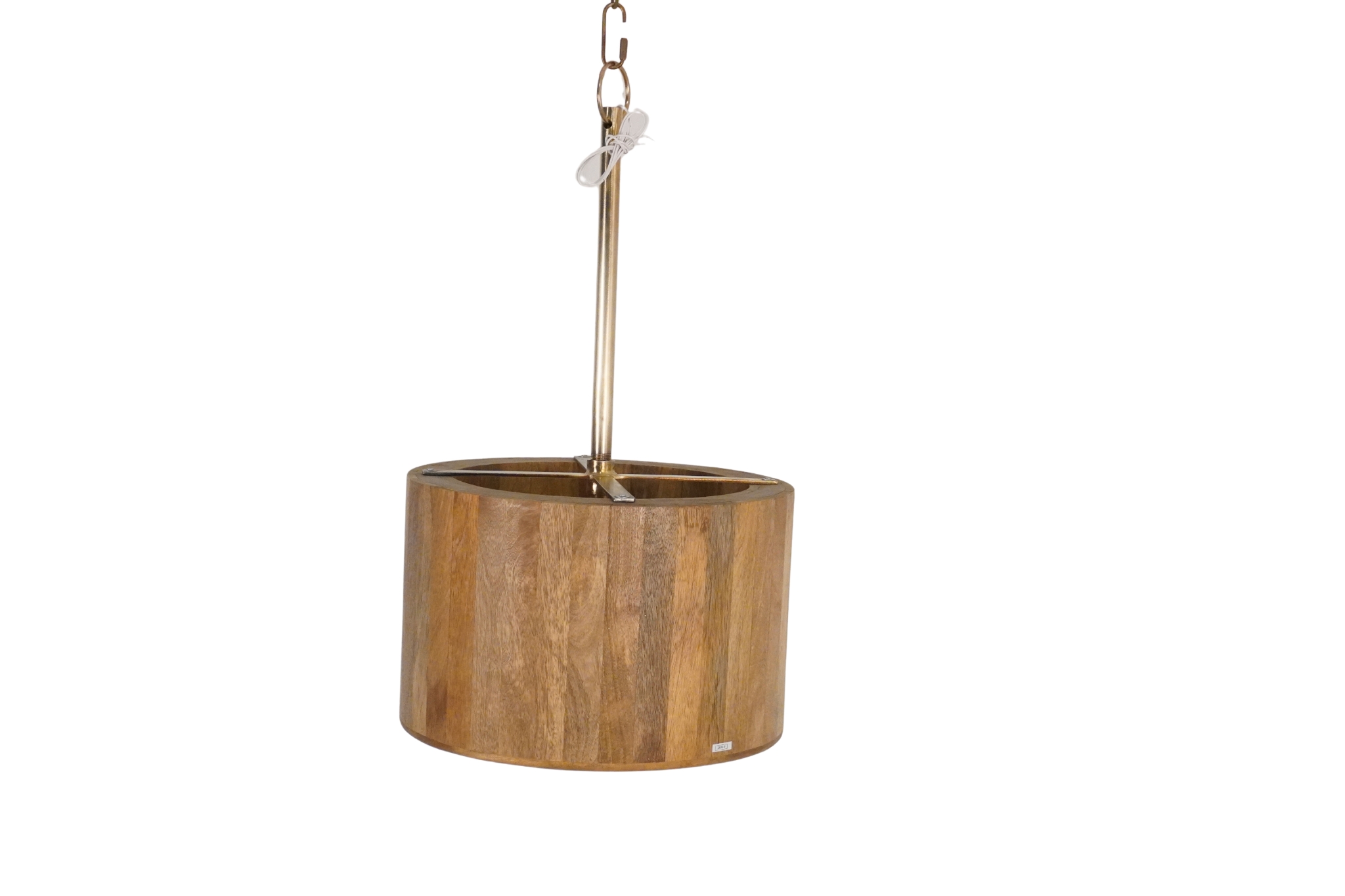 Wooden strip drum design ceiling lamp