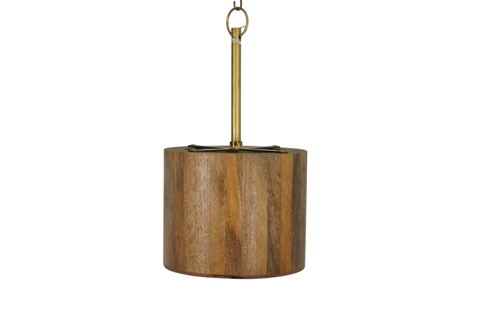 Wooden strip drum design ceiling lamp