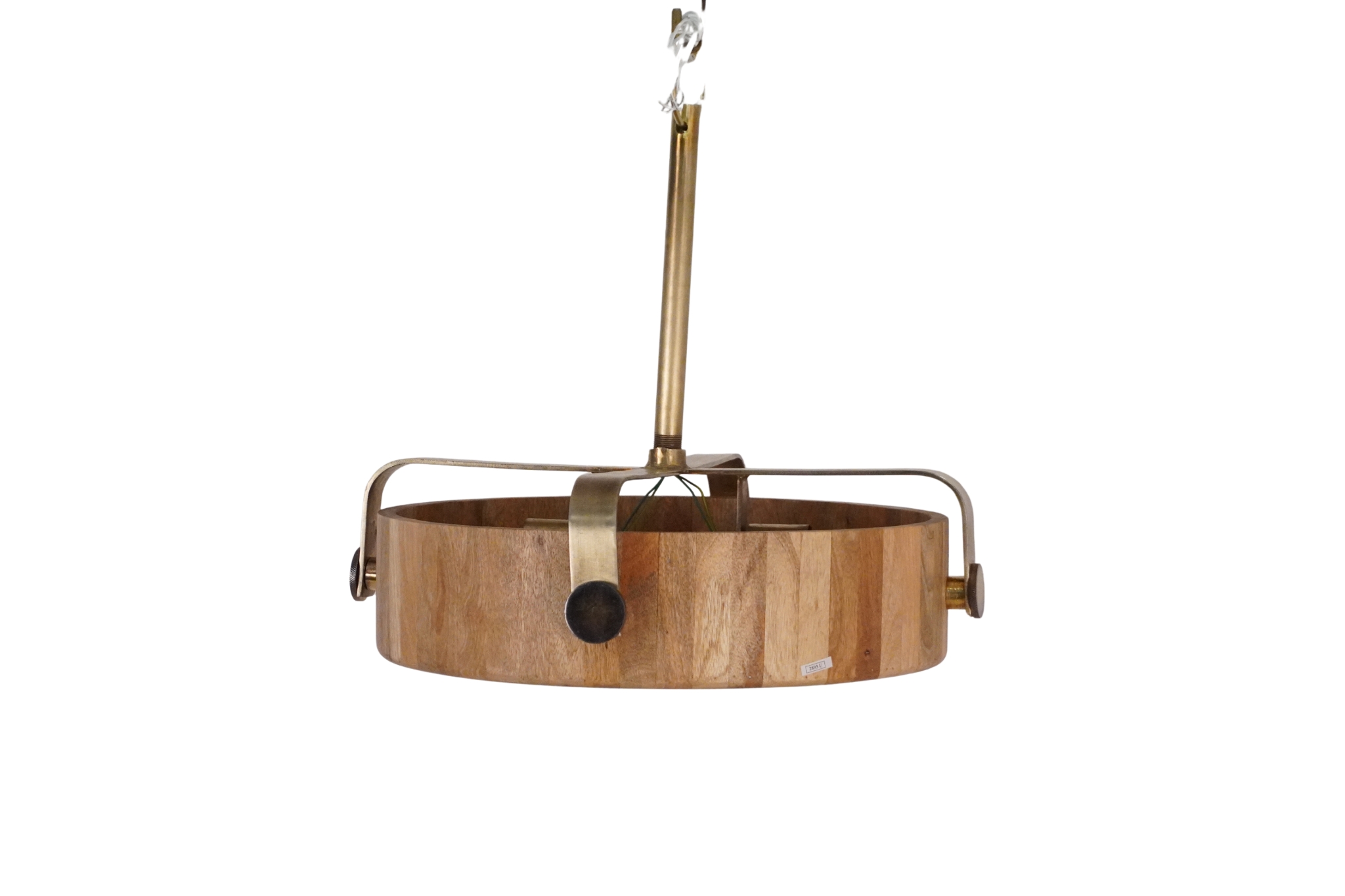 Wooden round disc lamp with magnifying glass