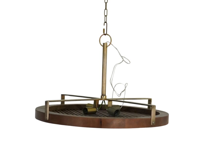 Wooden striped panel design celing lamp