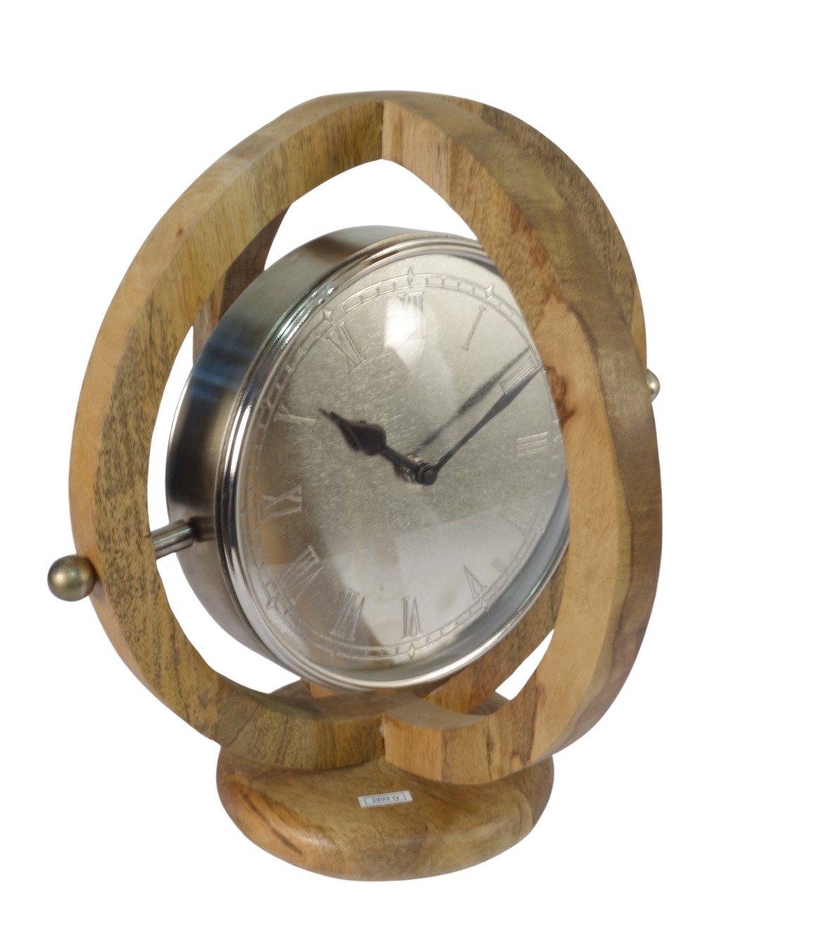 Wooden double ring design clock