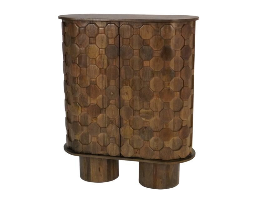Wooden 2 Door Tile Design Cabinet