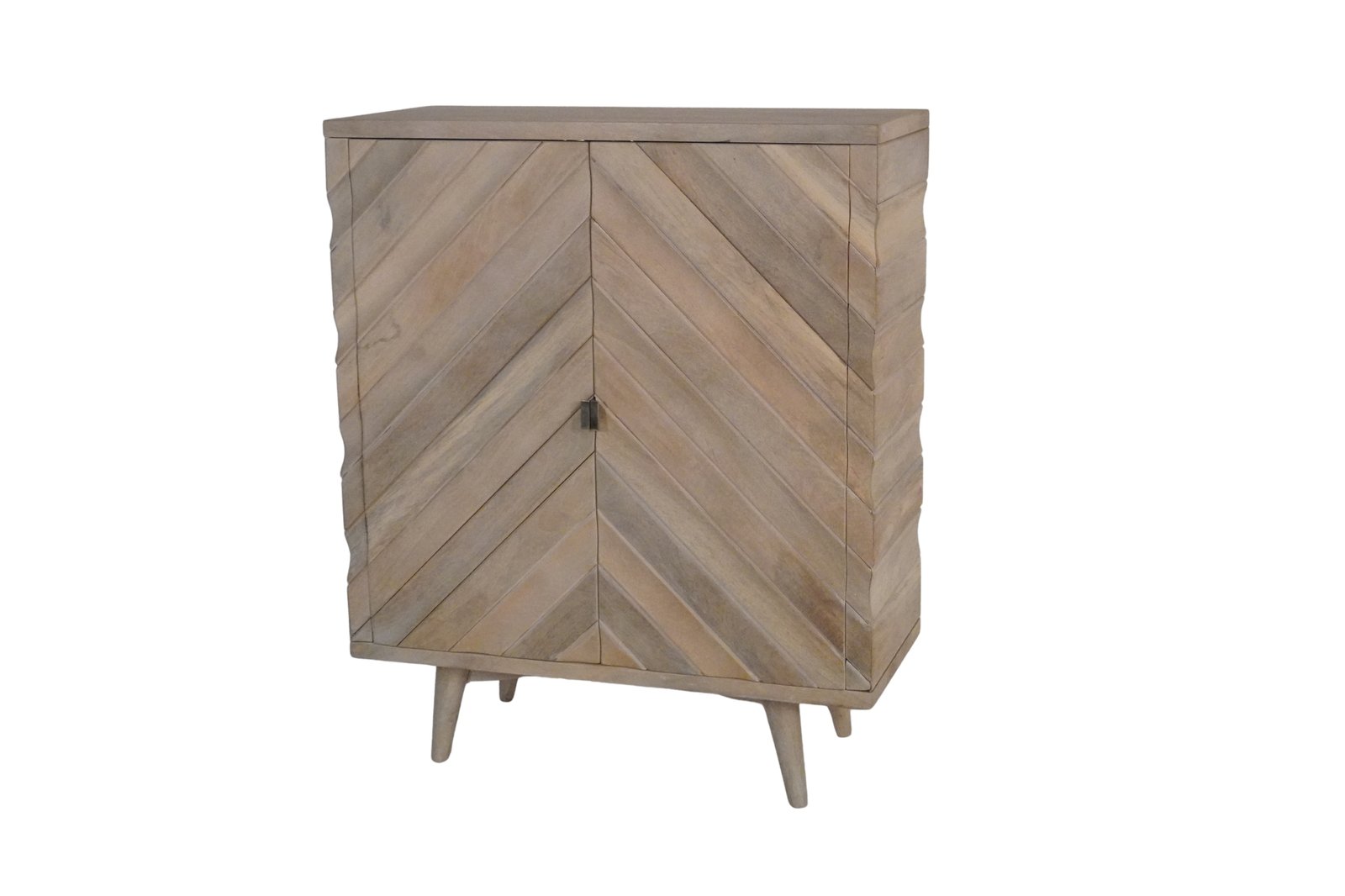 Wooden 2 Door Cabinet Chevron Design