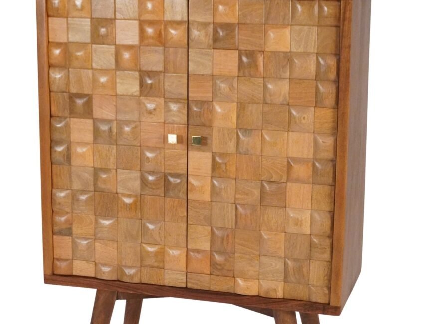 Wooden 2 Door Tile Design Cabinet 2 Tone