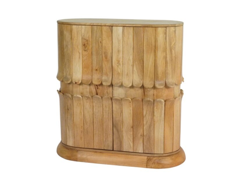 Wooden petal design 2 door cabinet