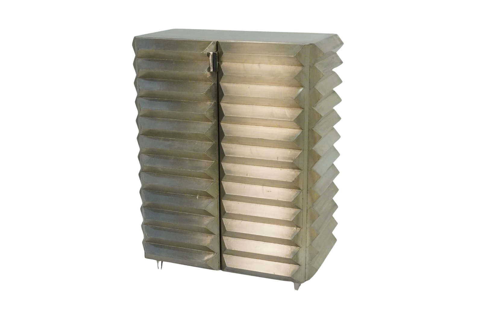 Wooden bar design full white metal cladded 2 door cabinet
