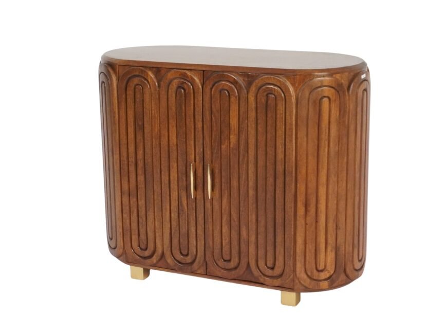 Wooden Oval ring design 2 door cabinet