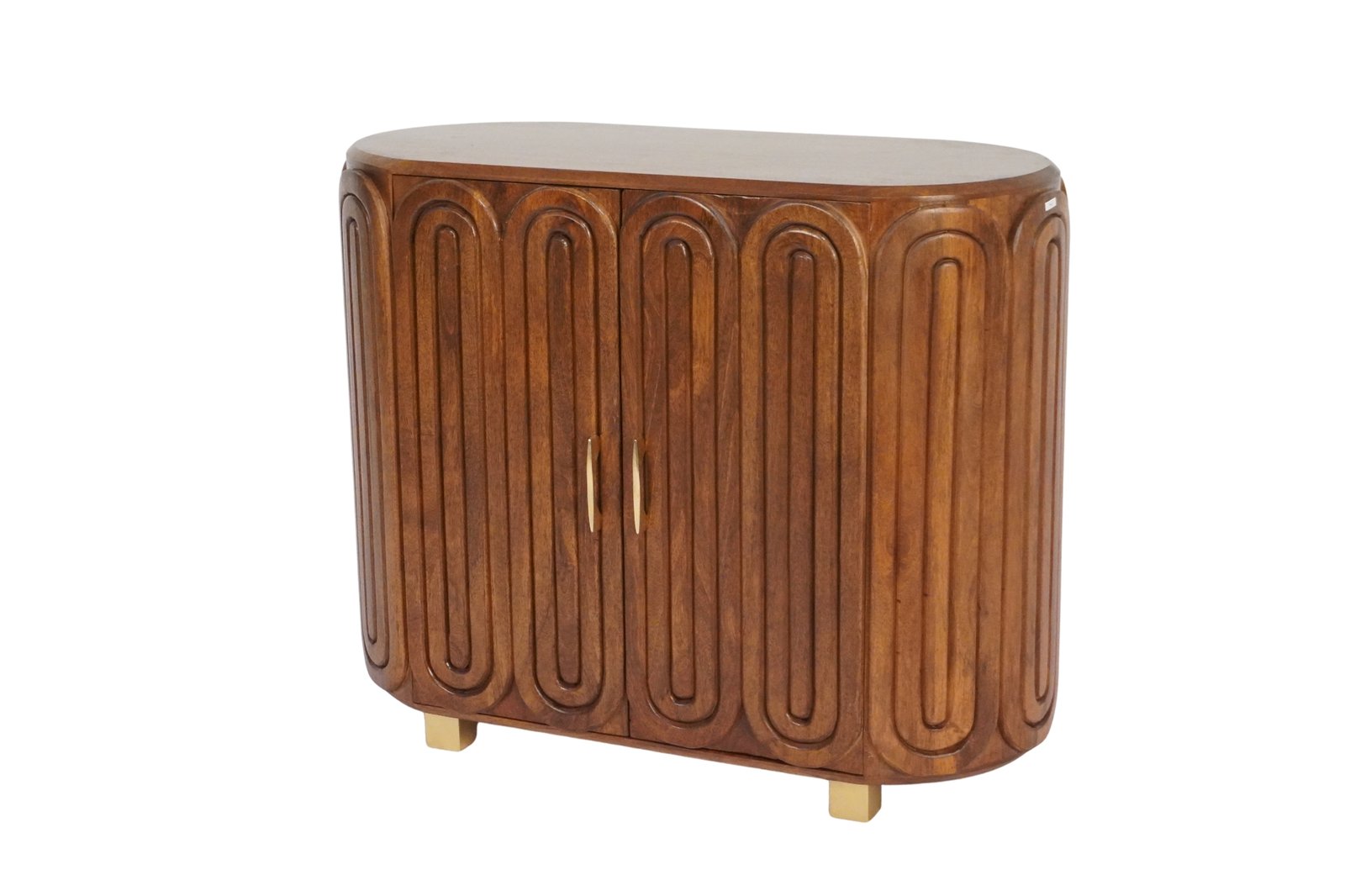 Wooden Oval ring design 2 door cabinet