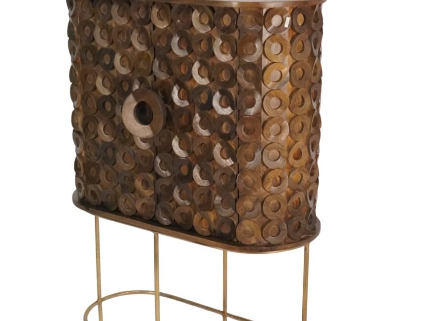 Wooden Circle Design Cabinet 2 Door
