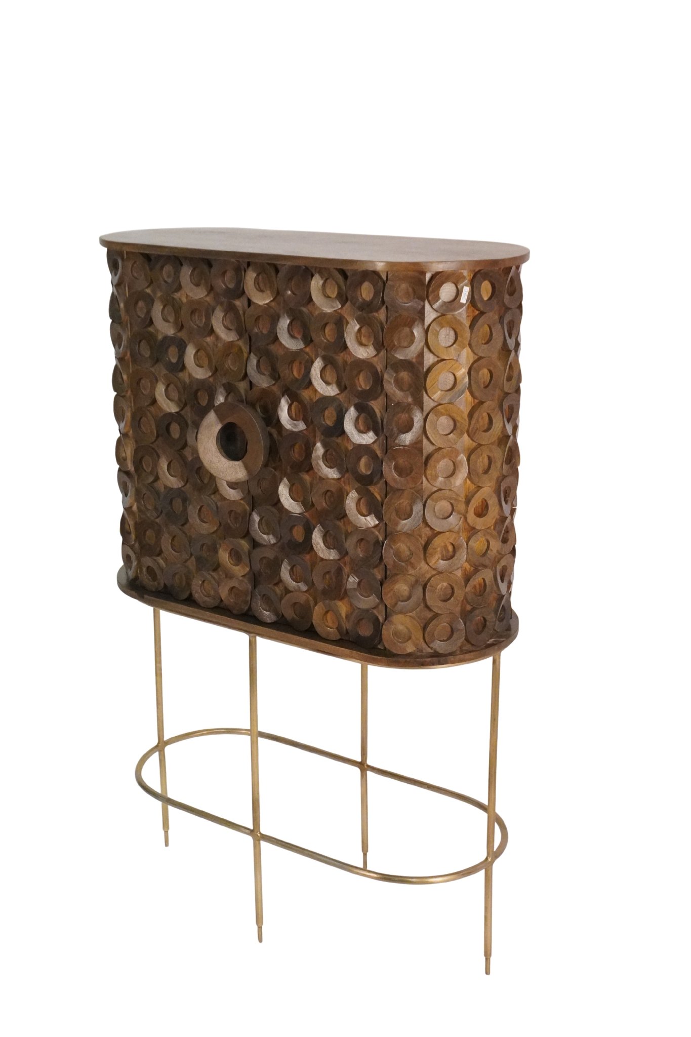 Wooden Circle Design Cabinet 2 Door